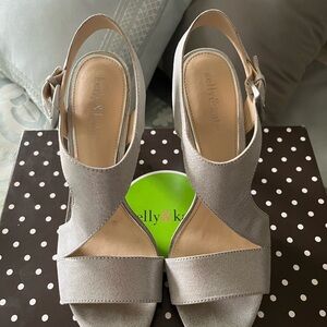 Kelly & Katie Metallic Silver Slingback Heels